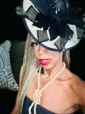 Elegant Black and White Statement Fascinator Hat